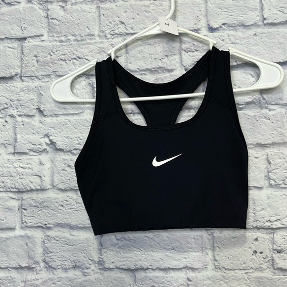Nike Swoosh Dri-Fit Classic Sports Bra Black Running Yoga Pilates Outfits size M - Picture 6 of 11